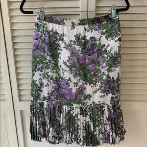 Purple and Green Satin Pleated Pencil Skirt for Cocktail Events